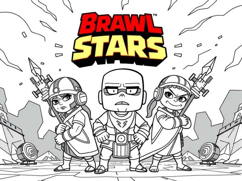 ब्रॉल स्टार्स कलरिंग पेज पर रंग भरते हुए