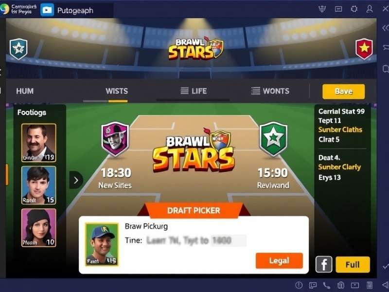Brawl Stars ड्राफ्ट पिकर इंटरफेस दिखाता हुआ चित्र