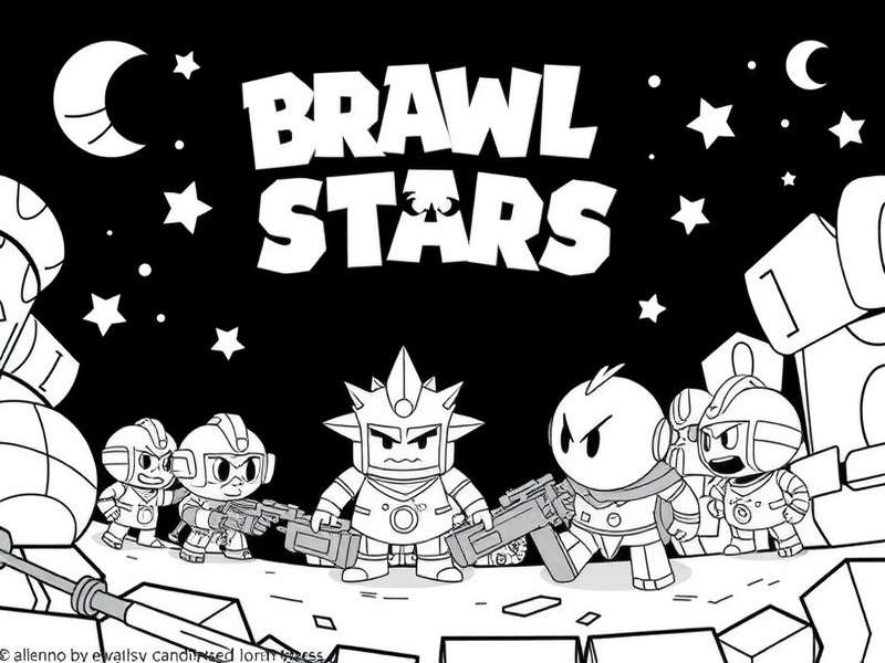 Vibrant collage of Brawl Stars character fan art and coloring pages from Indian artists