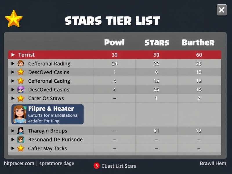 Brawl Stars Tier List Infographic showing S-Tier to D-Tier Brawlers