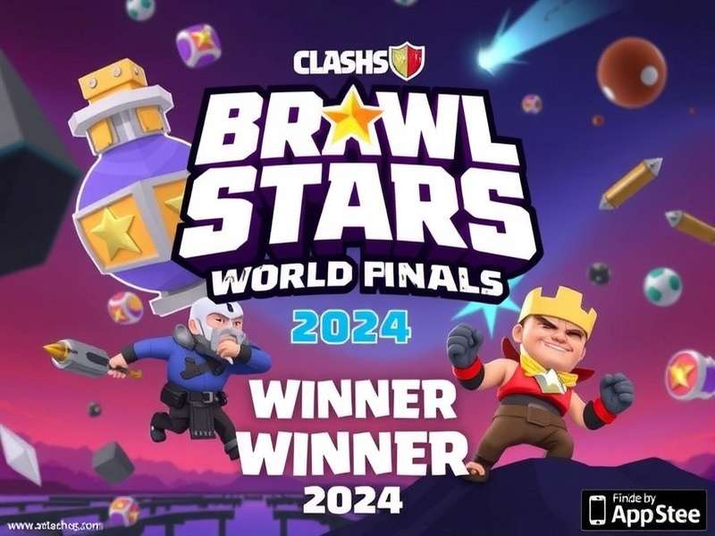 Brawl Stars World Finals 2024 winning team holding the championship trophy