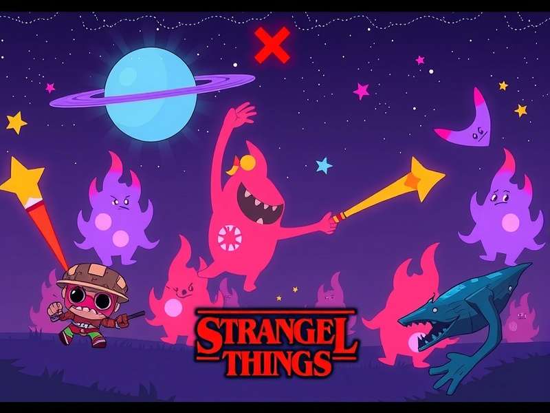 Brawl Stars X Stranger Things Crossover Event Key Art featuring Eleven and Demogorgon skins