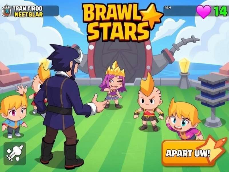 Brawl Stars APK installation guide interface showing game characters