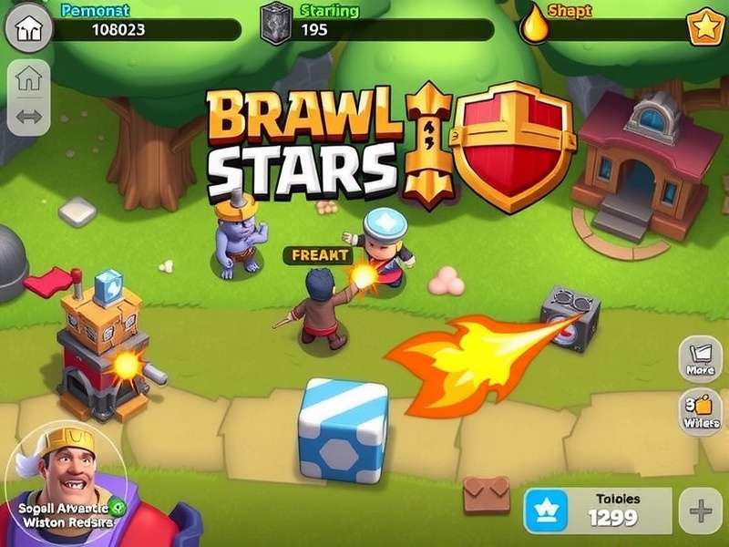 Brawl Stars gameplay on a mobile phone with vibrant characters