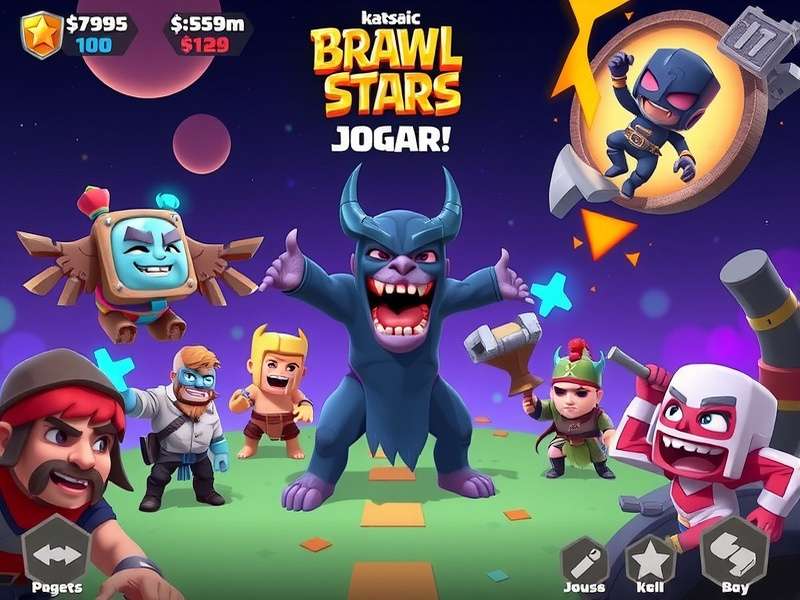 Brawl Stars Jogar Gameplay Screenshot showing characters in action