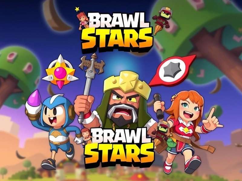 Brawl Stars gameplay screenshot showing characters in battle