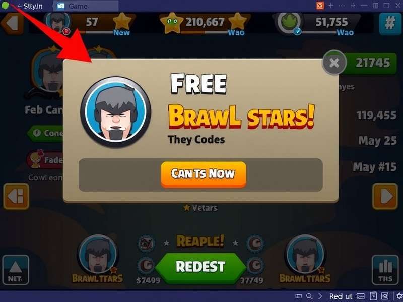 Close-up of a smartphone showing Brawl Stars redemption code entry screen