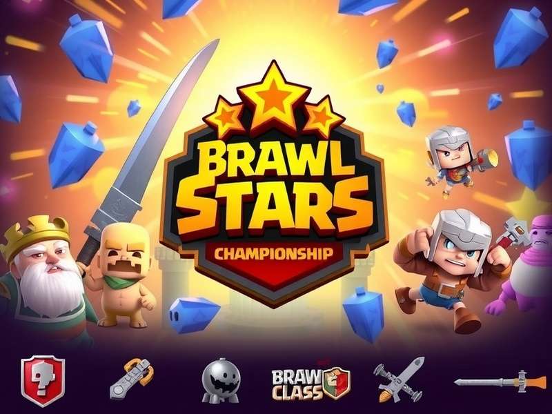 Brawl Stars Championship trophy with Indian flag colours and brawler silhouettes representing India's competitive scene.