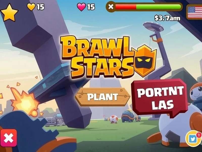Brawl Stars App gameplay on mobile phone showing vibrant arena