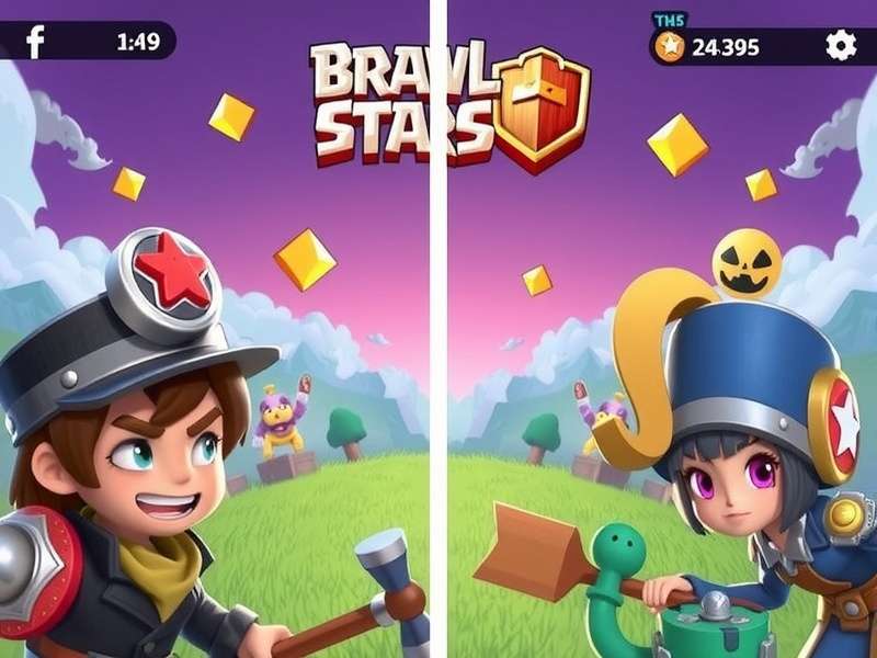 Brawl Stars App gameplay showcase featuring multiple brawlers in action