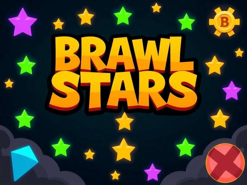 Brawl Stars Wordle daily puzzle interface with neon colors and Brawl Stars theme