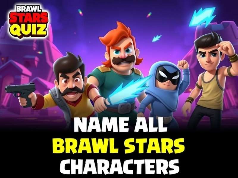 Brawl Stars all characters quiz banner showing multiple brawlers